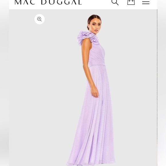 NWT Mac Duggal Lilac One-Shoulder Gown size 4 - Picture 5 of 13